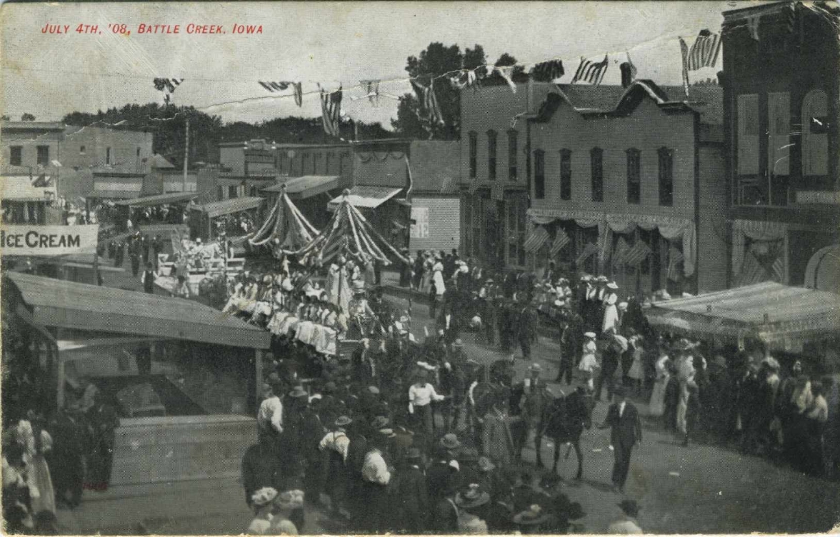 Iowa, Battle Creek Military Band parade 1908